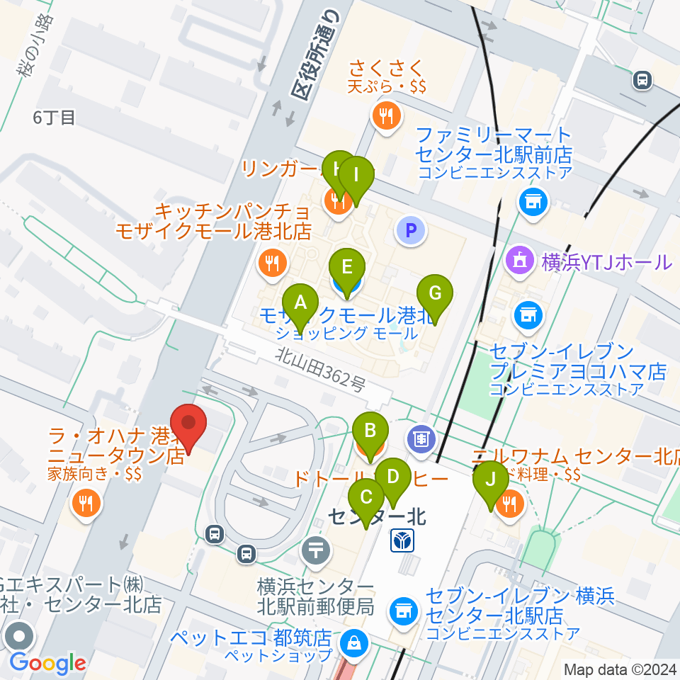 T-Music Yokohama周辺のカフェ一覧地図