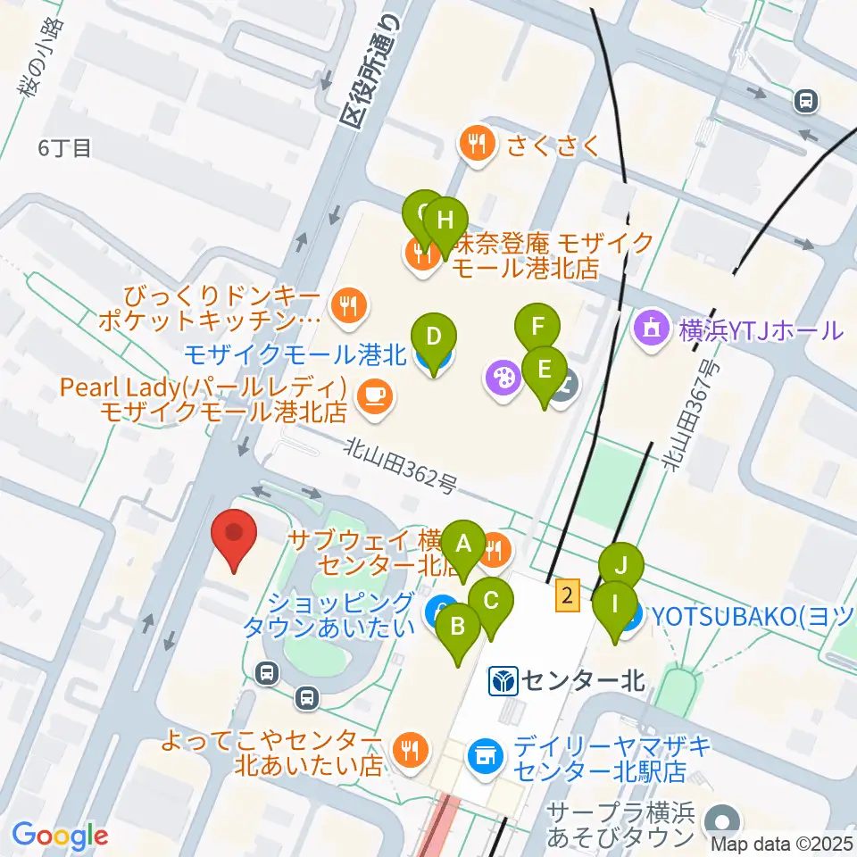 T-Music Yokohama周辺のカフェ一覧地図