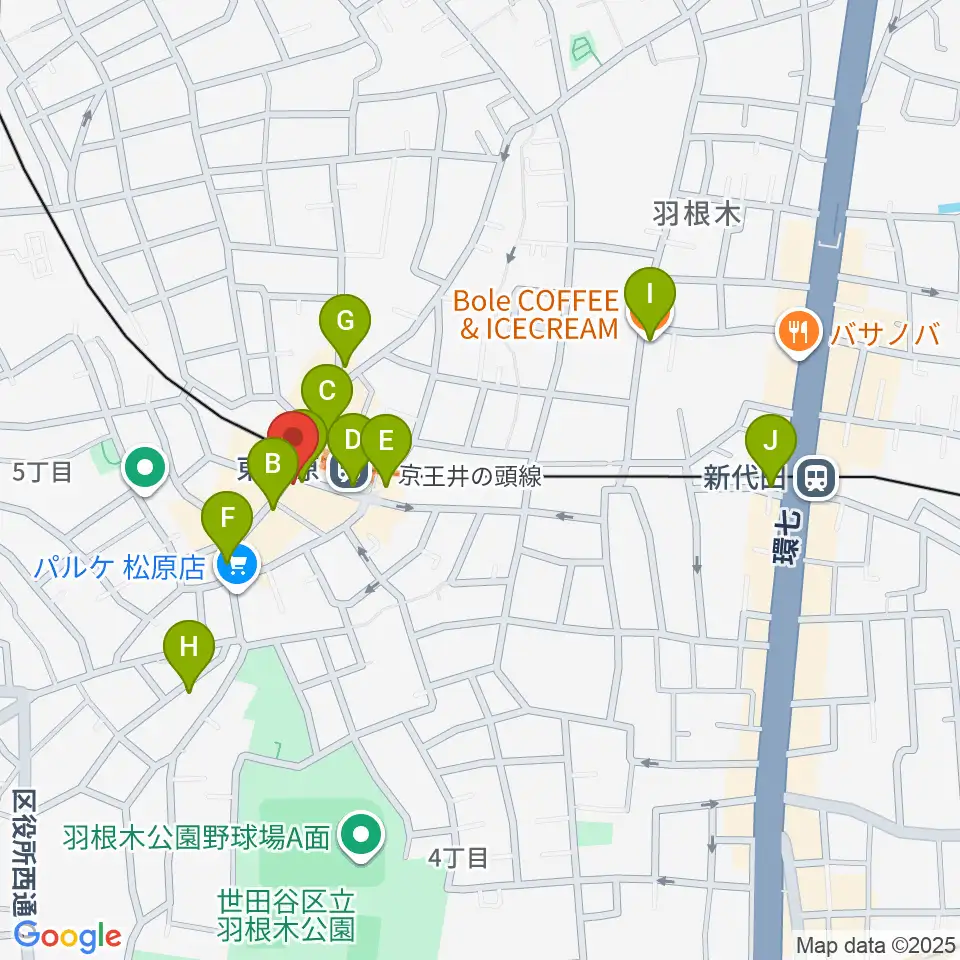music studio MAYS周辺のカフェ一覧地図