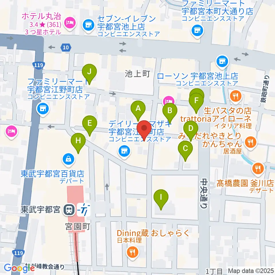 ミヤラジ 宇都宮コミュニティFM周辺のカフェ一覧地図