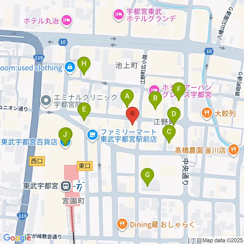 ミヤラジ 宇都宮コミュニティFM周辺のカフェ一覧地図