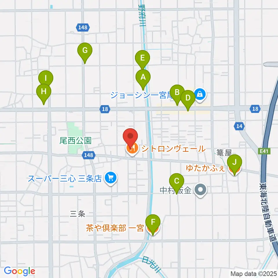 SOUNDNINE周辺のカフェ一覧地図