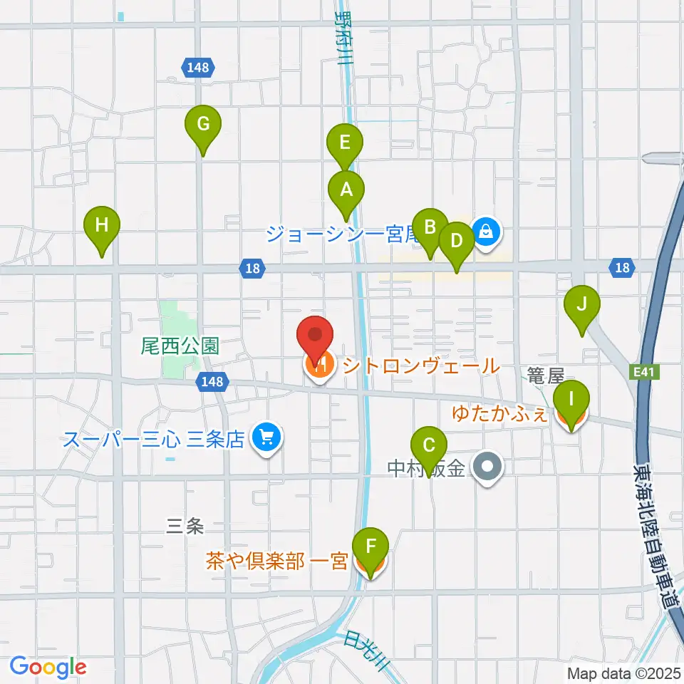 SOUNDNINE周辺のカフェ一覧地図