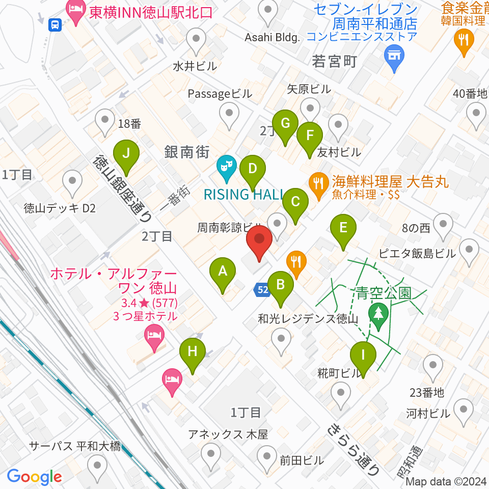 周南LIVE TAKU周辺のカフェ一覧地図
