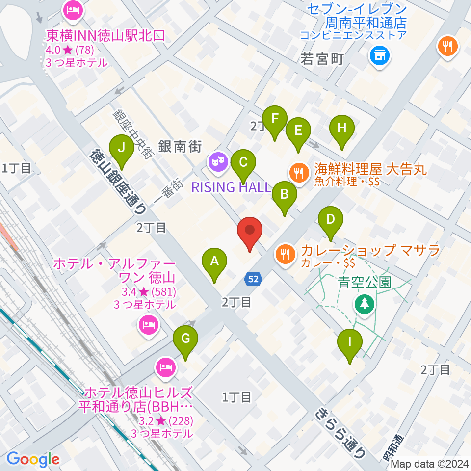 周南LIVE TAKU周辺のカフェ一覧地図