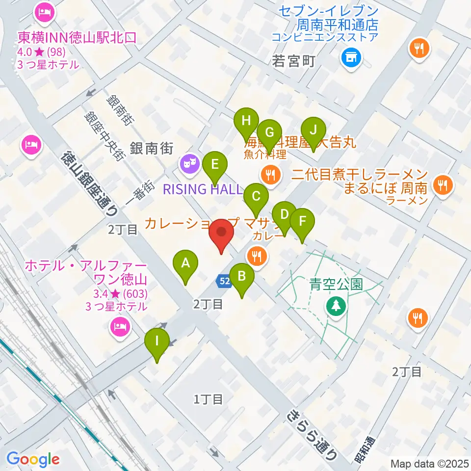 周南LIVE TAKU周辺のカフェ一覧地図