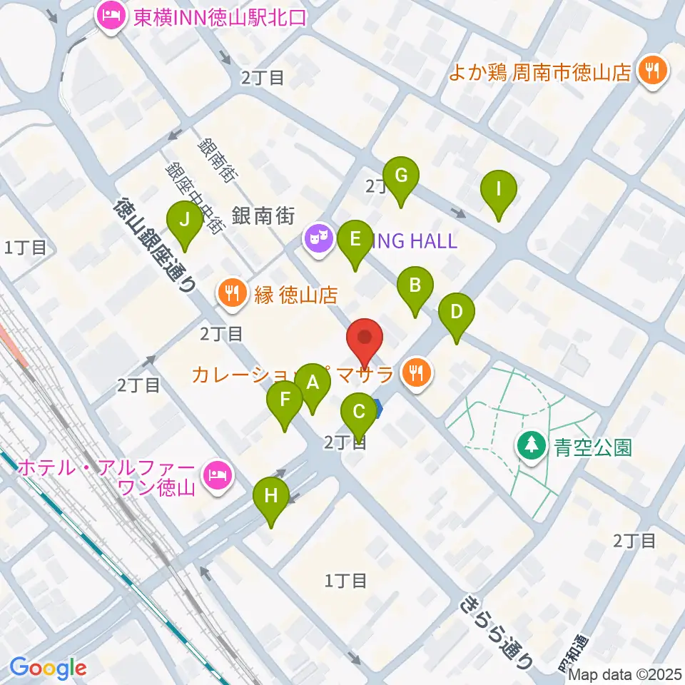周南LIVE TAKU周辺のカフェ一覧地図