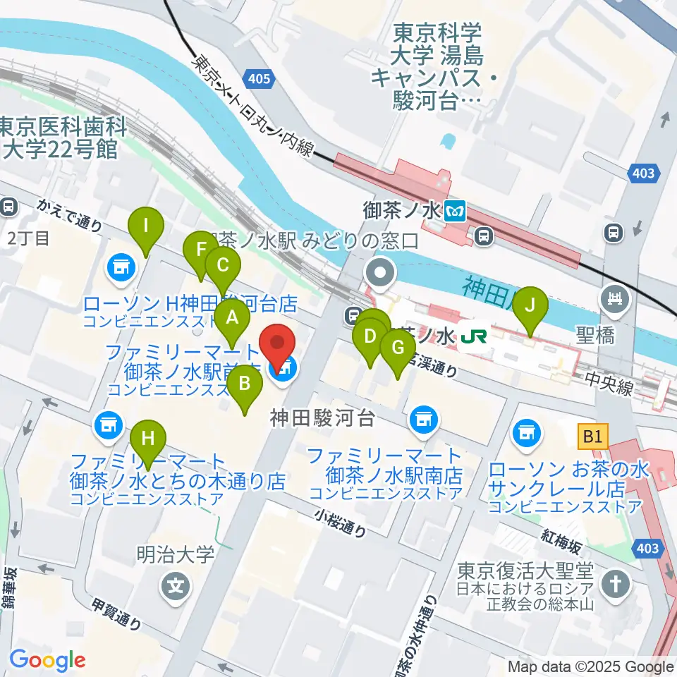BIGBOSSお茶の水店 別館周辺のカフェ一覧地図