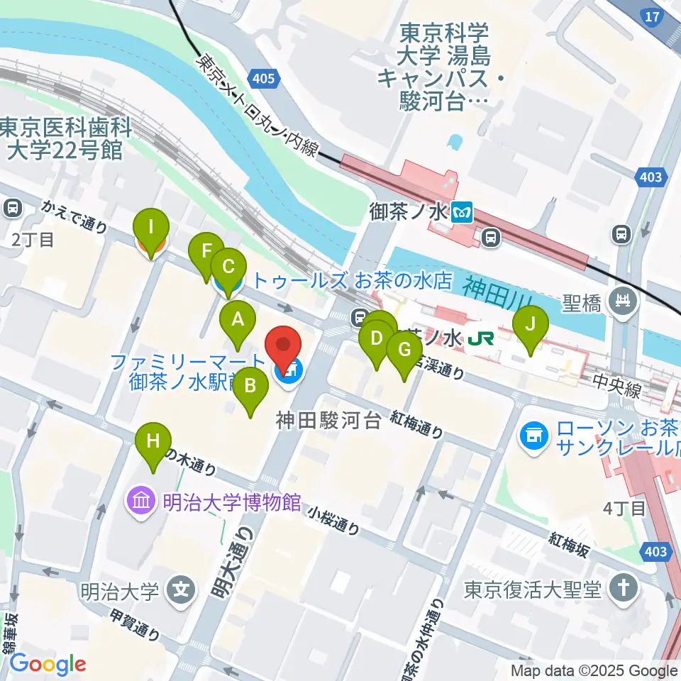 BIGBOSSお茶の水店 別館周辺のカフェ一覧地図