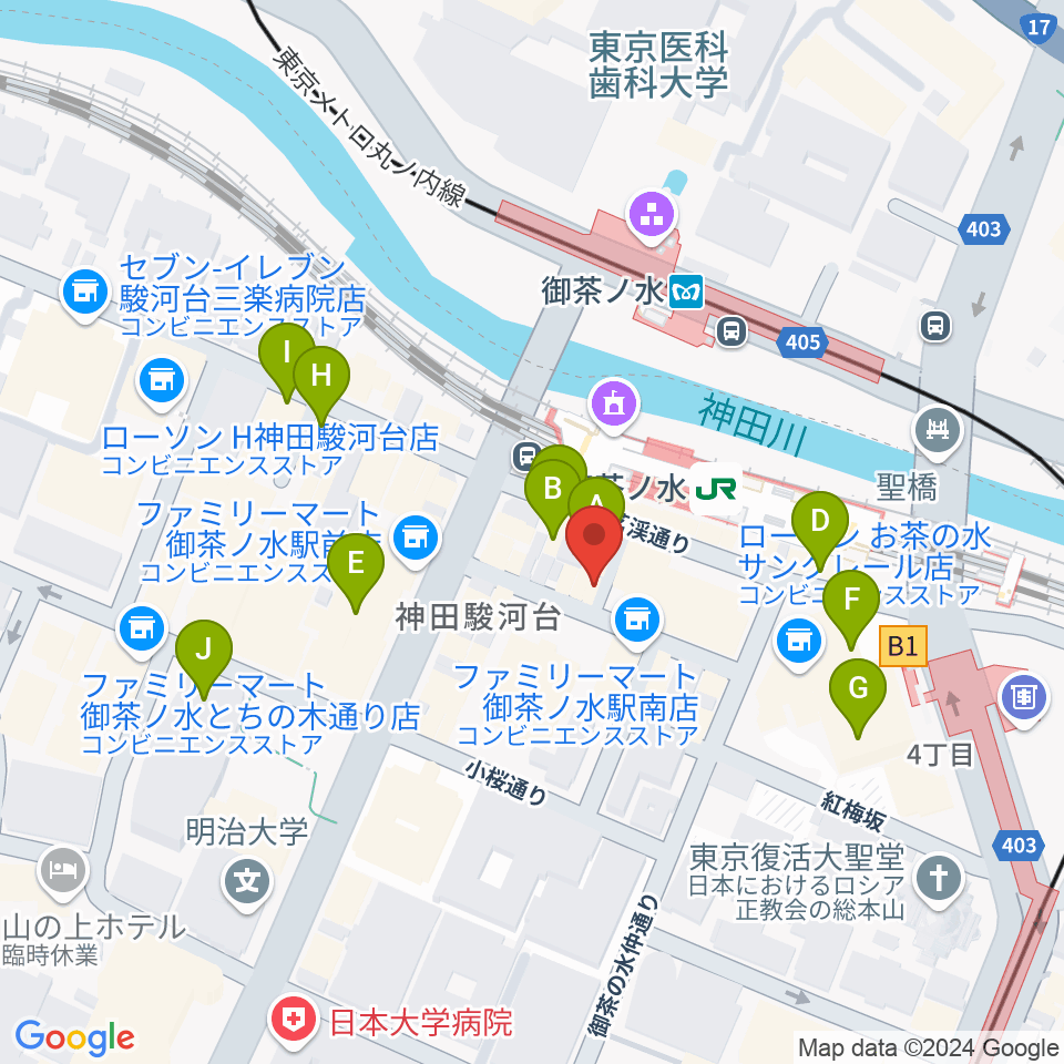 ＡＡＡイワタ楽器周辺のカフェ一覧地図