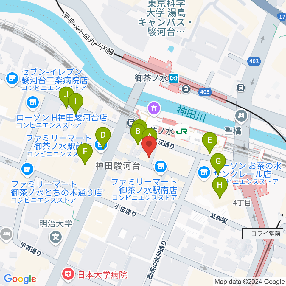 ＡＡＡイワタ楽器周辺のカフェ一覧地図