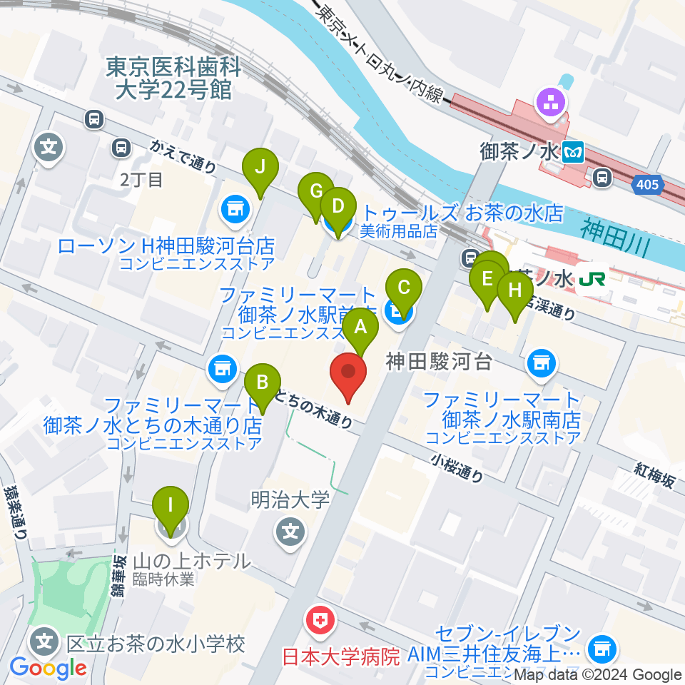 ディスクユニオン JazzTOKYO周辺のカフェ一覧地図