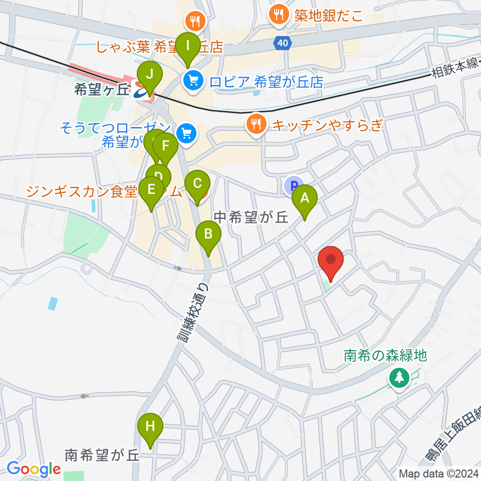 イハラ音楽教室周辺のカフェ一覧地図