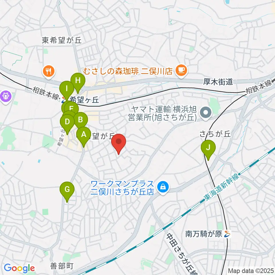 イハラ音楽教室周辺のカフェ一覧地図
