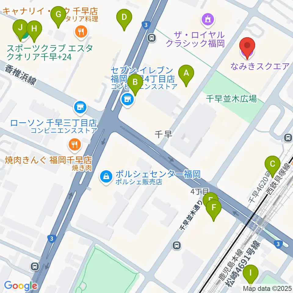 なみきスクエア・東市民センター周辺のカフェ一覧地図