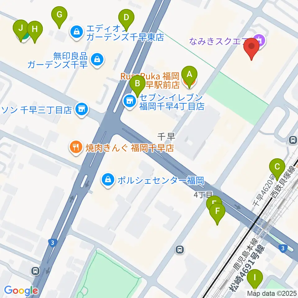 なみきスクエア・東市民センター周辺のカフェ一覧地図