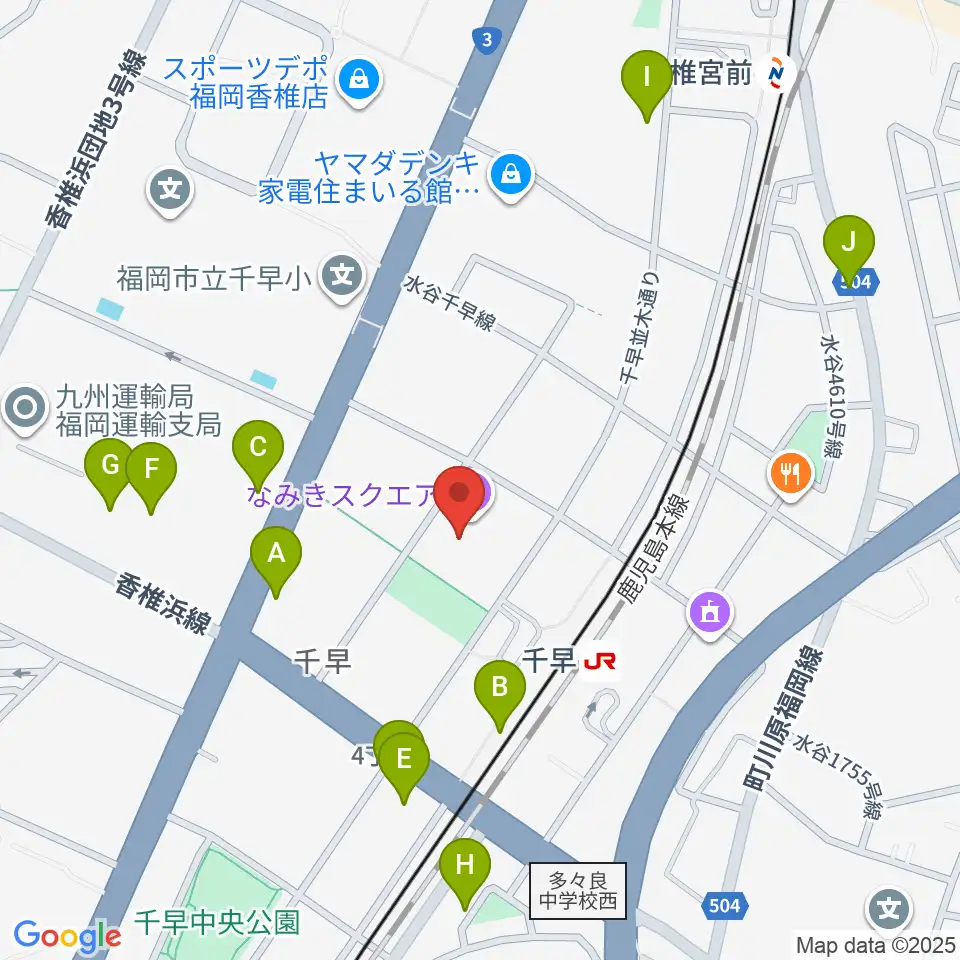 なみきスクエア・東市民センター周辺のカフェ一覧地図