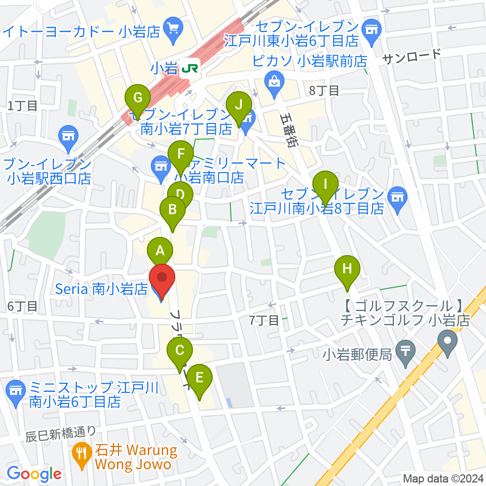 南小岩バッハザール周辺のカフェ一覧地図