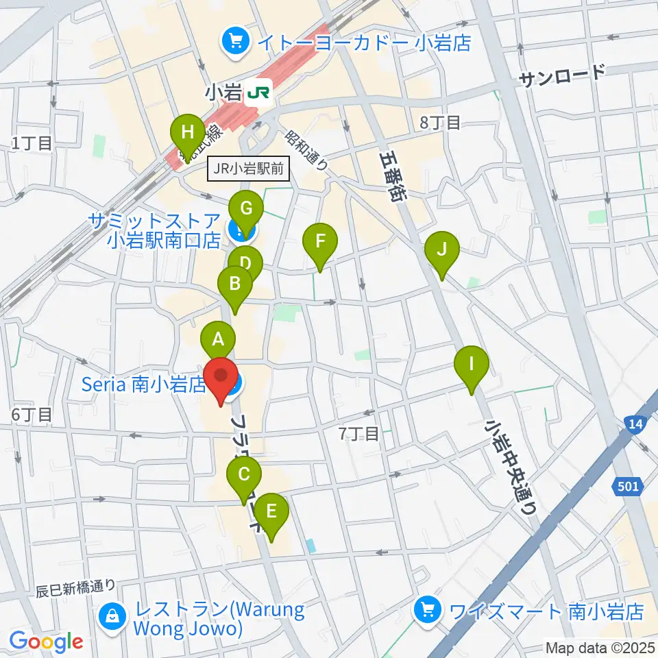 南小岩バッハザール周辺のカフェ一覧地図
