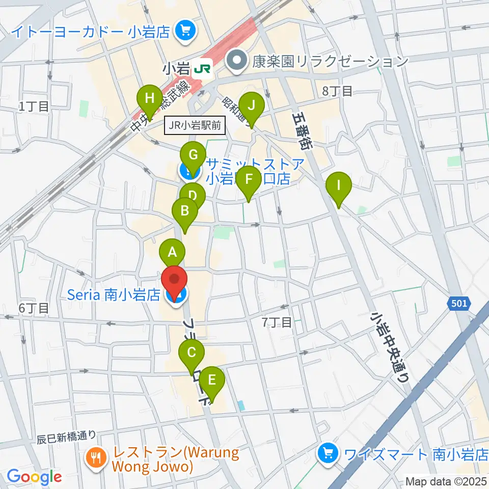 南小岩バッハザール周辺のカフェ一覧地図