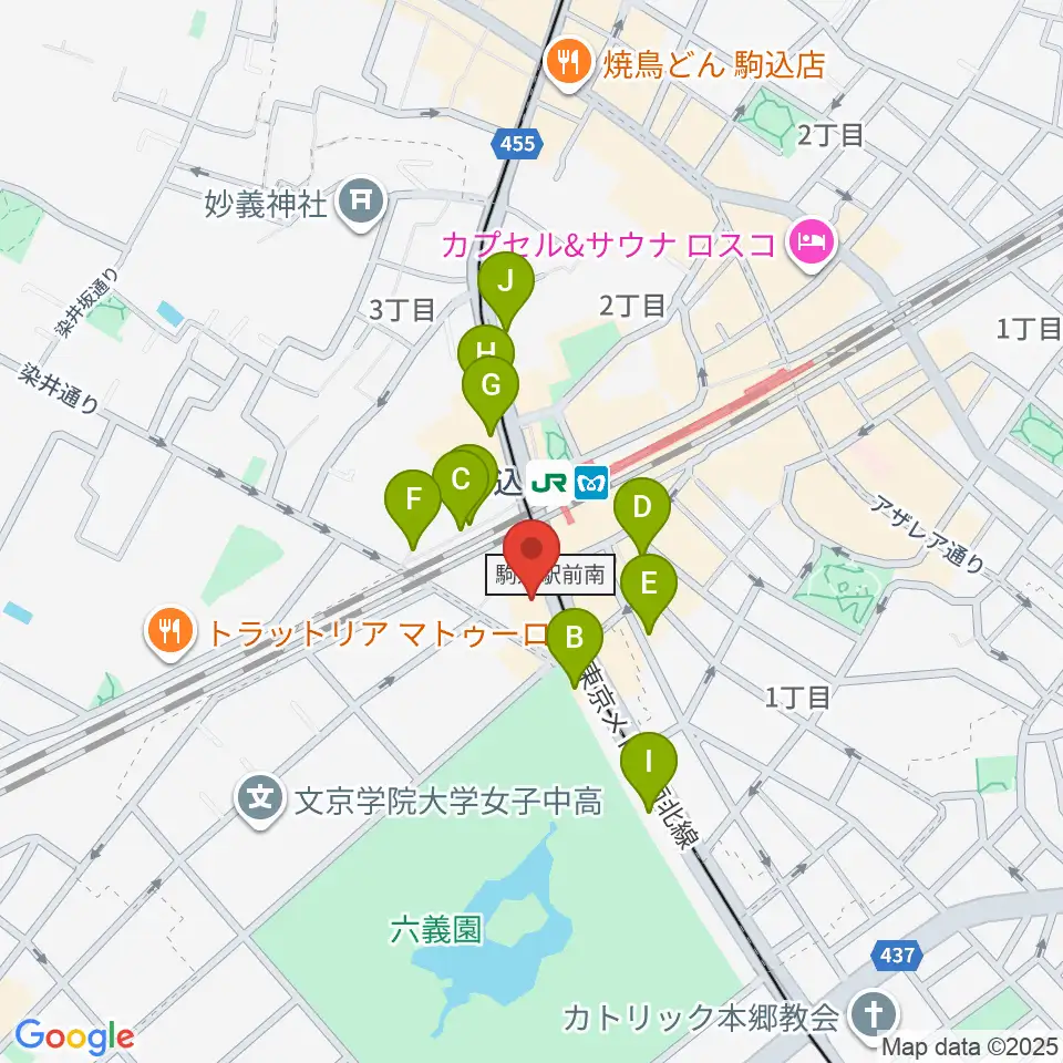 ムラーラミュージックオフィス周辺のカフェ一覧地図