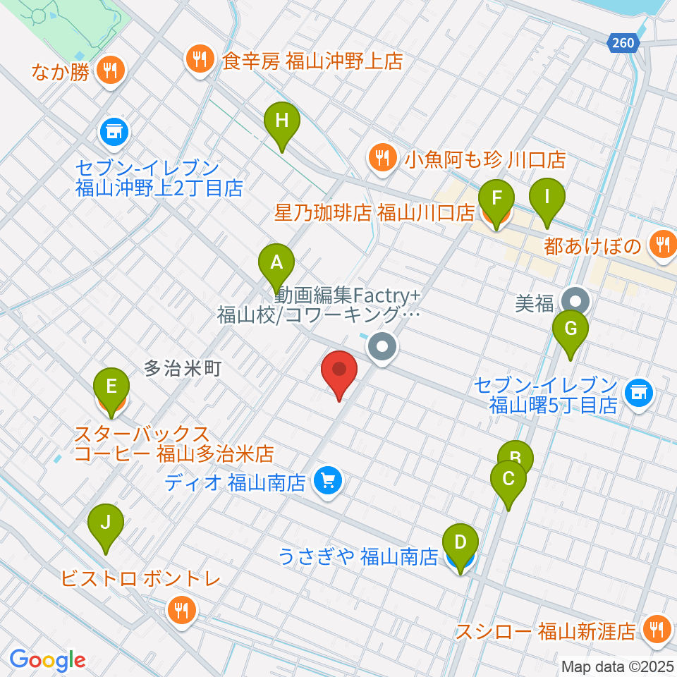 SOUND★MAGIC OKI音楽教室周辺のカフェ一覧地図