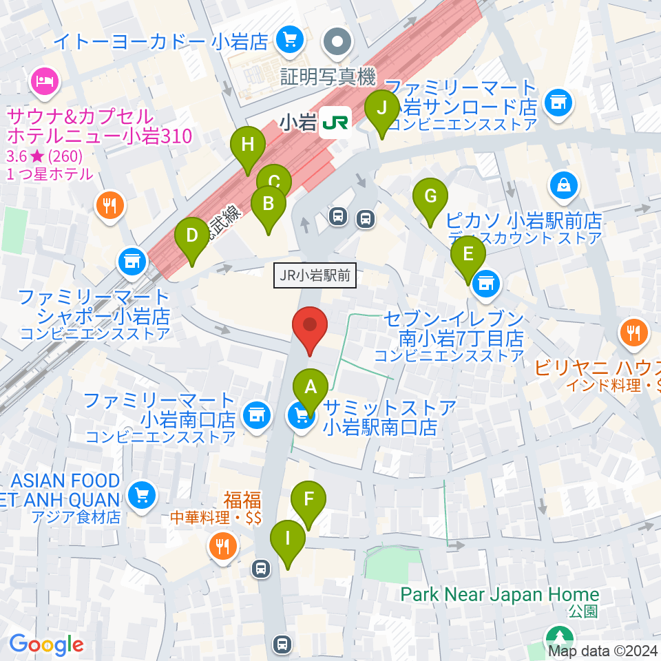 音曲堂周辺のカフェ一覧地図