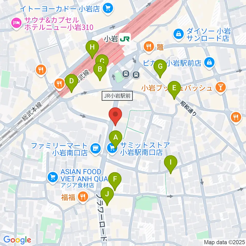 音曲堂周辺のカフェ一覧地図