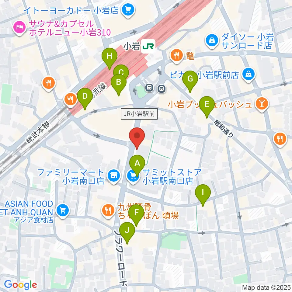 音曲堂周辺のカフェ一覧地図
