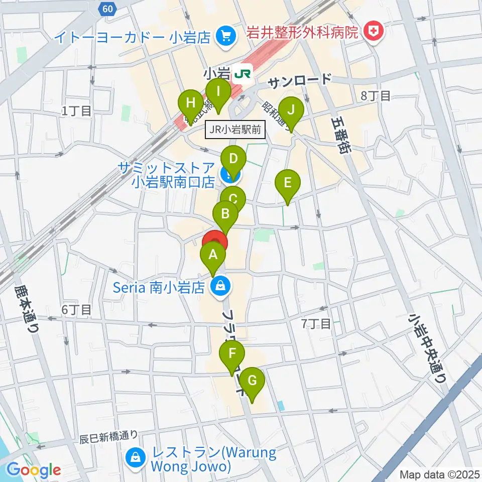 メイト音楽学院周辺のカフェ一覧地図