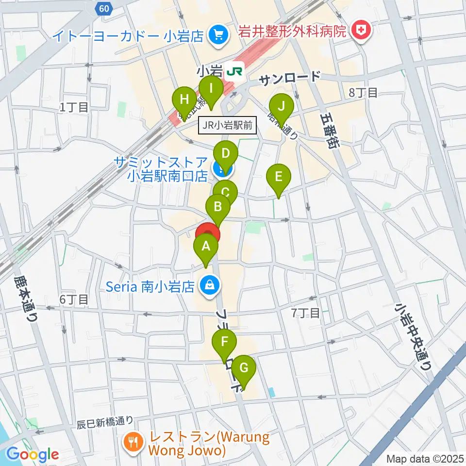 メイト音楽学院周辺のカフェ一覧地図