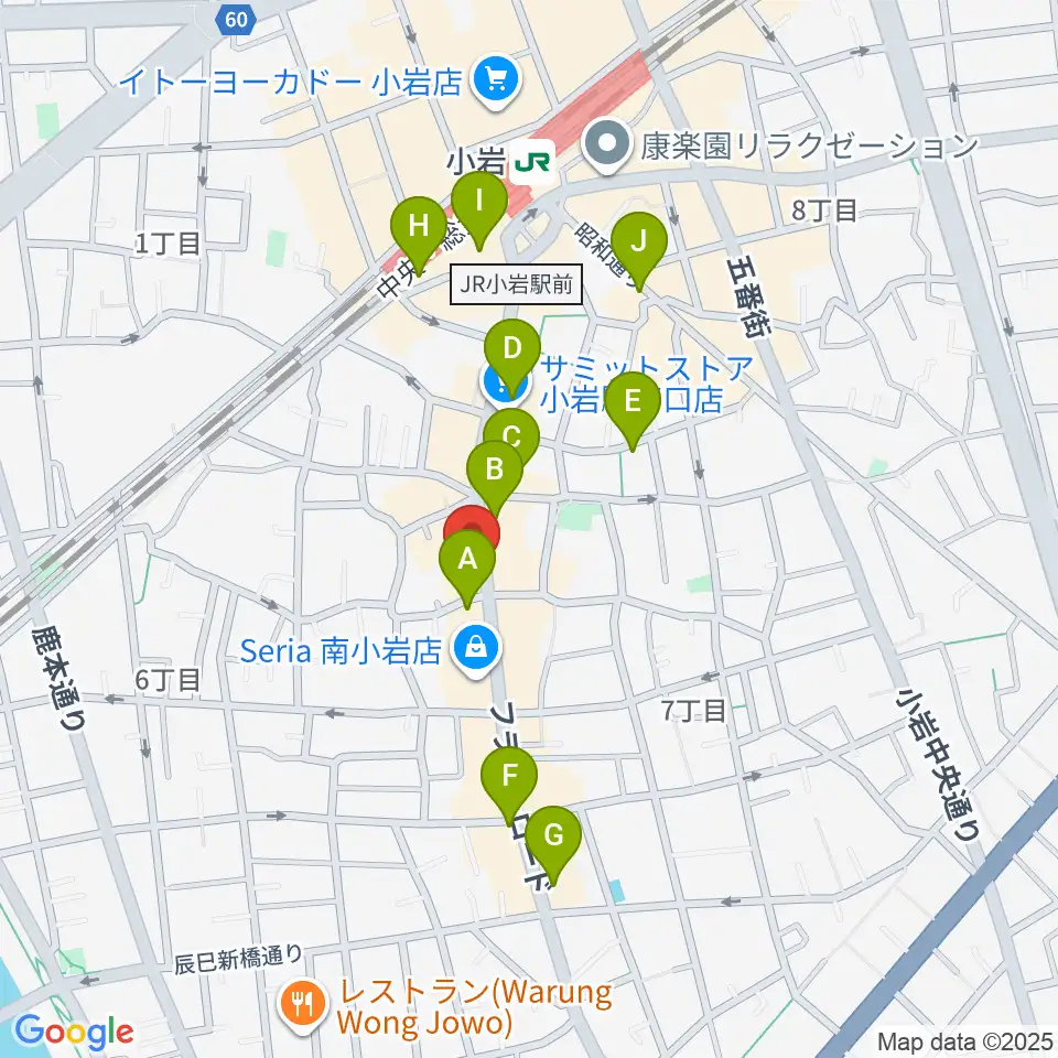 メイト音楽学院周辺のカフェ一覧地図