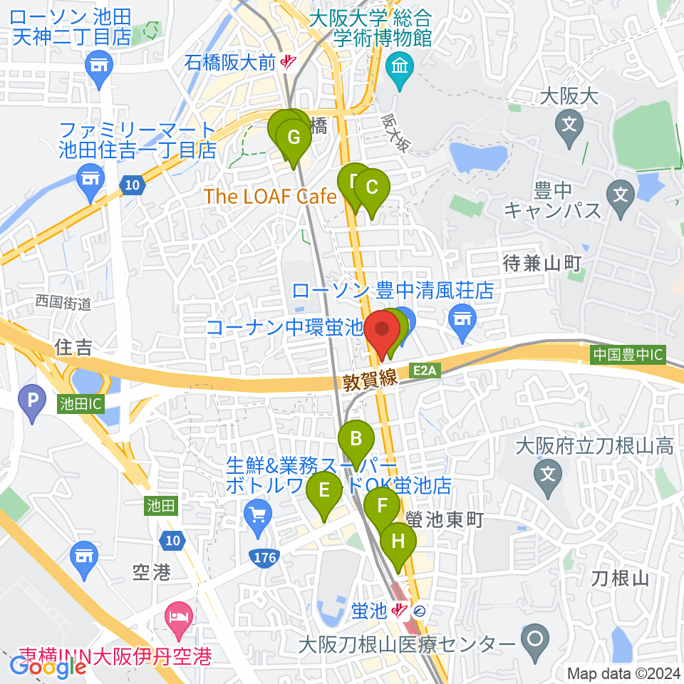 ナルホド周辺のカフェ一覧地図