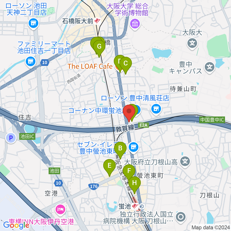 ナルホド周辺のカフェ一覧地図