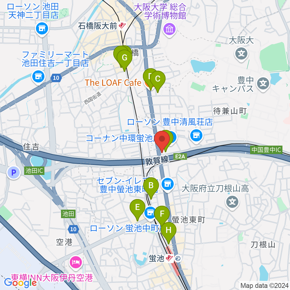 ナルホド周辺のカフェ一覧地図