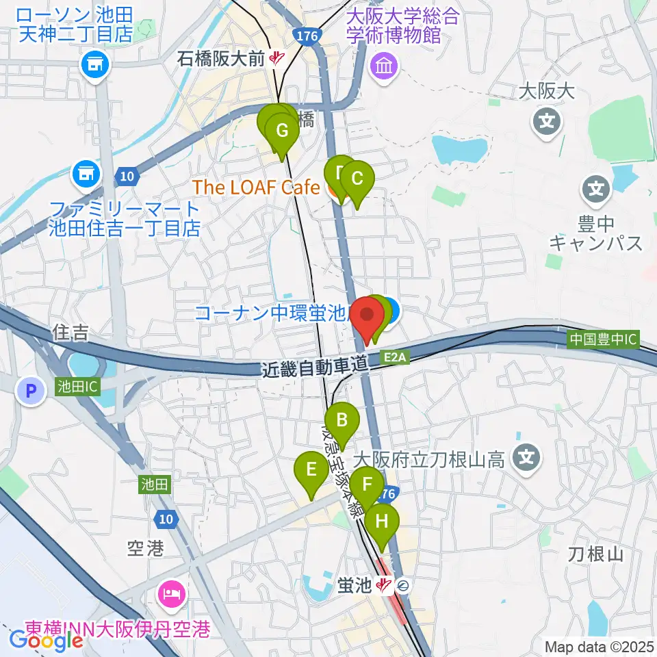 ナルホド周辺のカフェ一覧地図