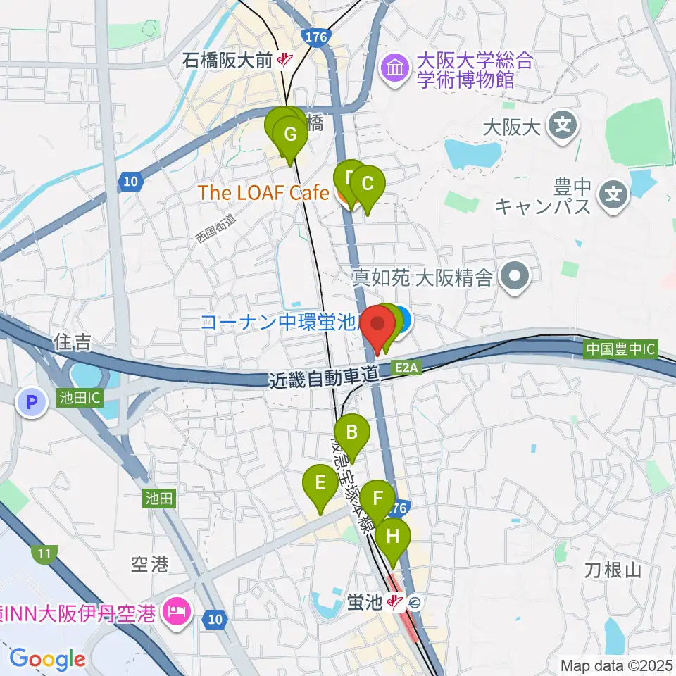 ナルホド周辺のカフェ一覧地図