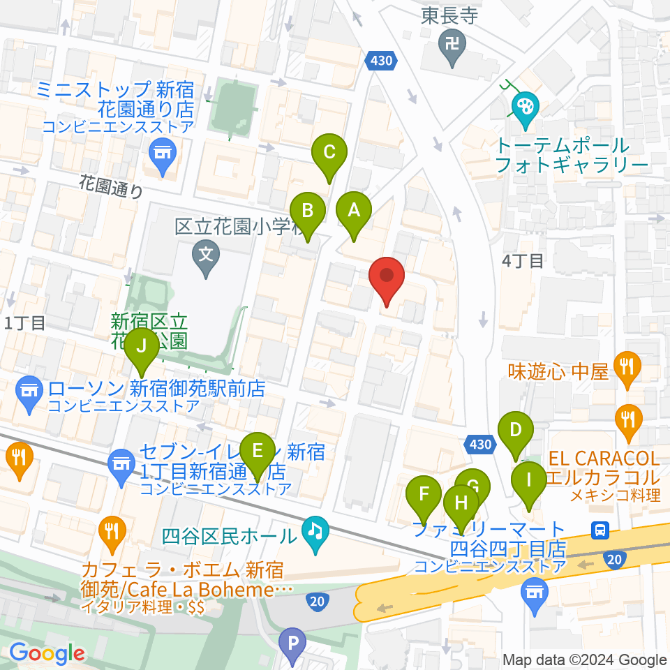 STUDIO Cross Edge周辺のカフェ一覧地図