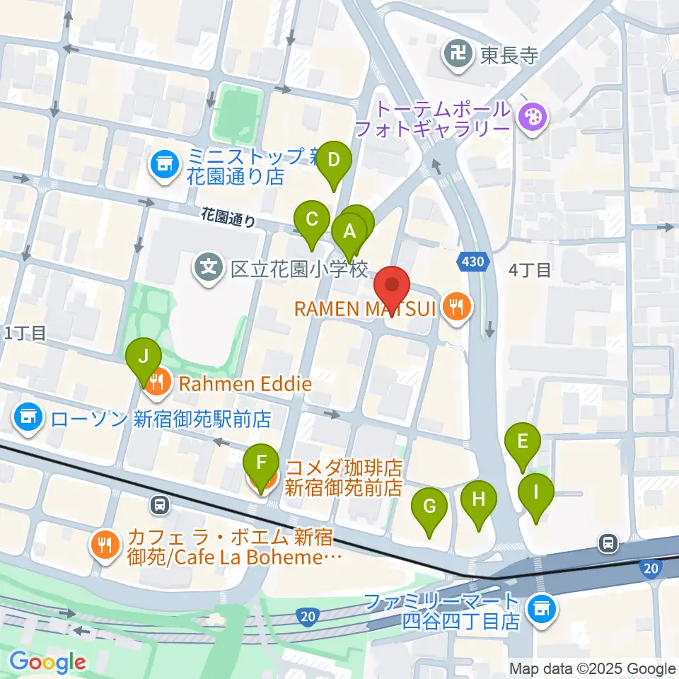 STUDIO Cross Edge周辺のカフェ一覧地図