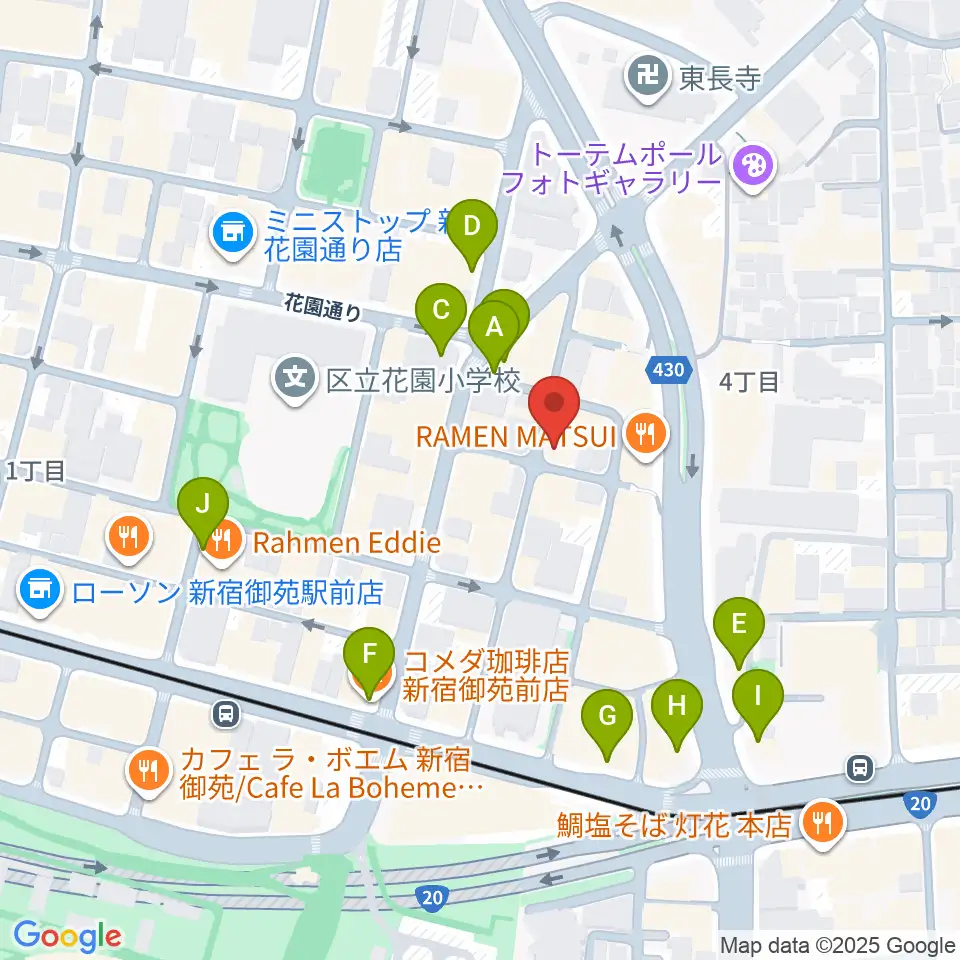 STUDIO Cross Edge周辺のカフェ一覧地図