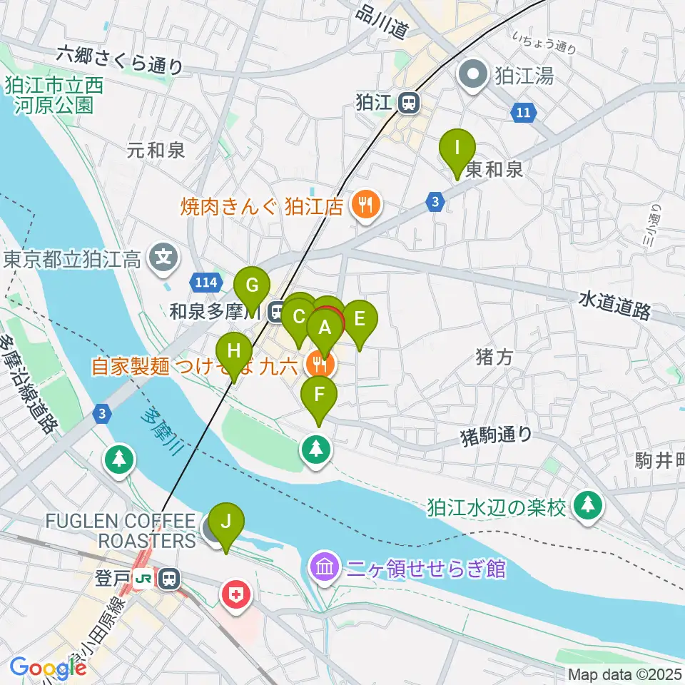 アイスタジオ周辺のカフェ一覧地図