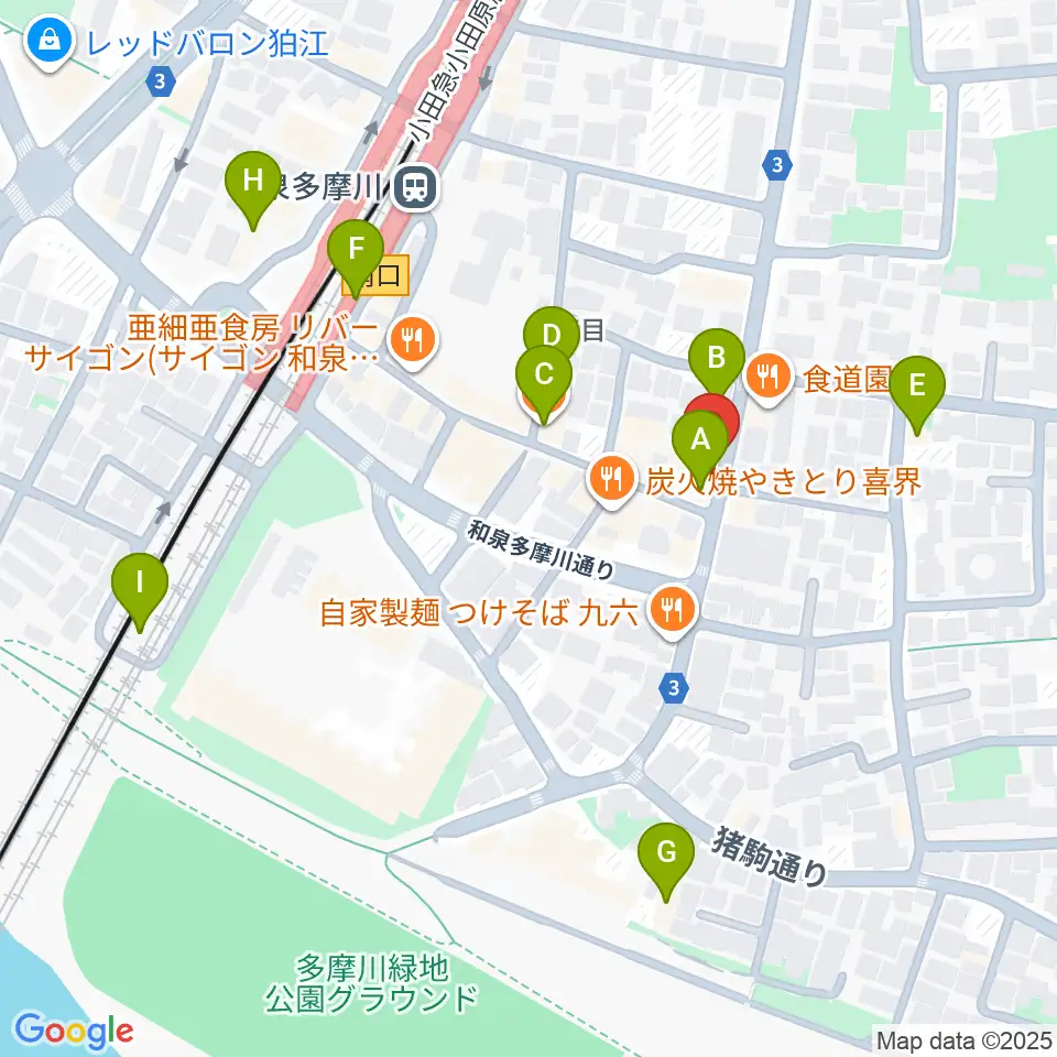 アイスタジオ周辺のカフェ一覧地図