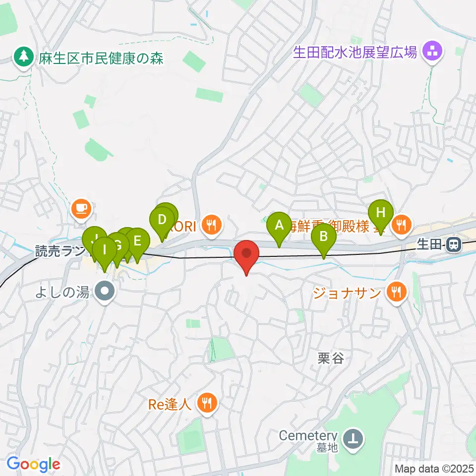 さわの Guitar Lab.周辺のカフェ一覧地図