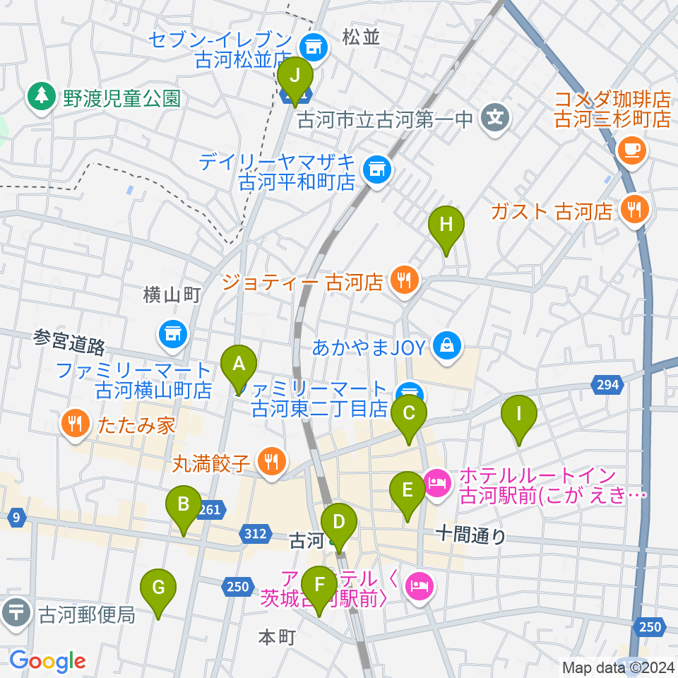 カフェアップス周辺のカフェ一覧地図