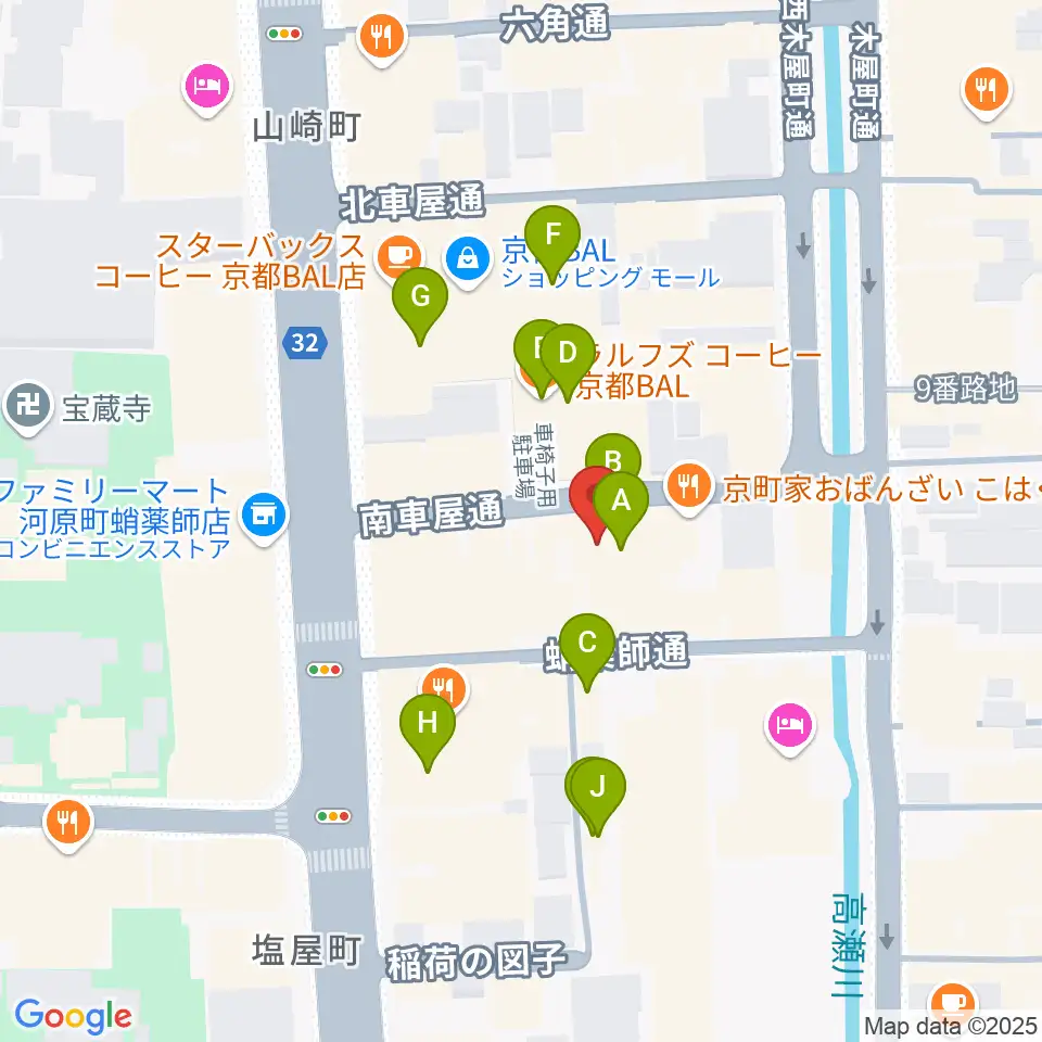 someno kyoto周辺のカフェ一覧地図