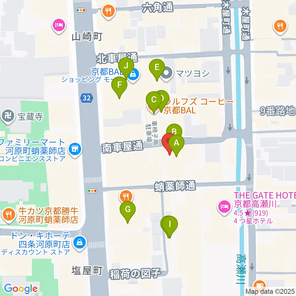 someno kyoto周辺のカフェ一覧地図