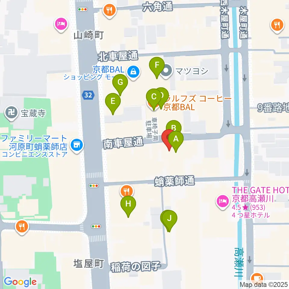someno kyoto周辺のカフェ一覧地図