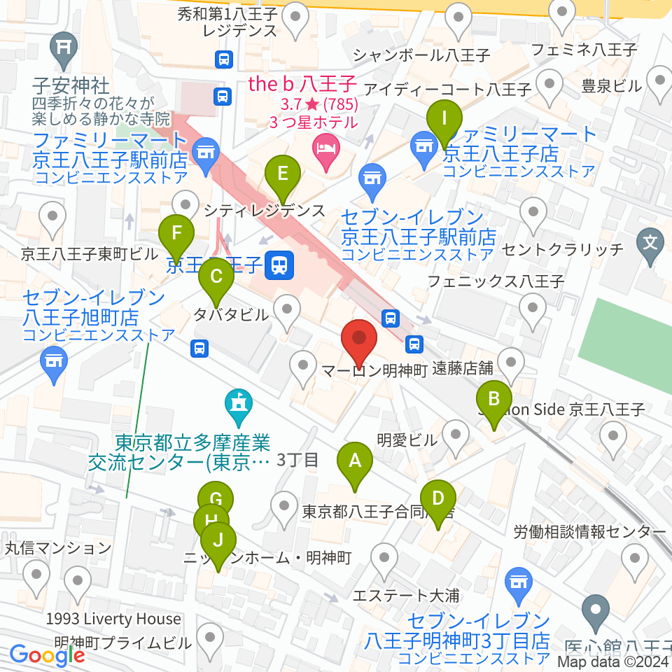 スタジオネイ周辺のカフェ一覧地図