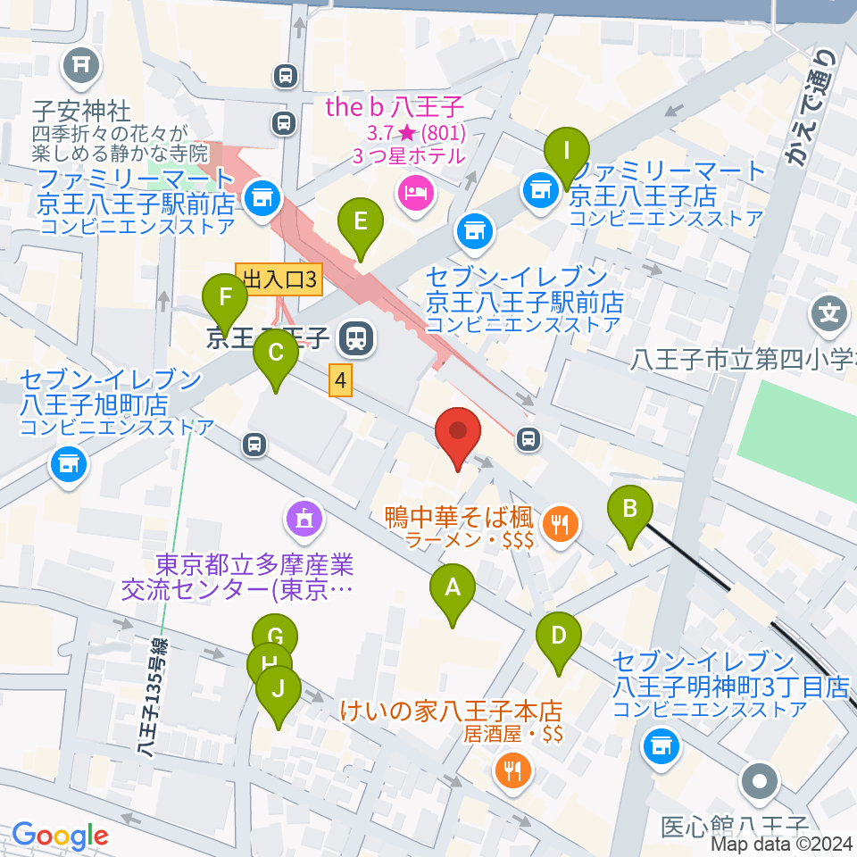 スタジオネイ周辺のカフェ一覧地図