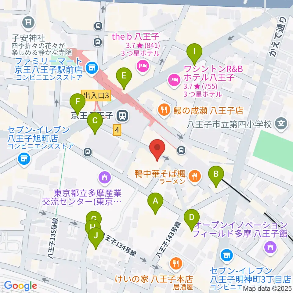 スタジオネイ周辺のカフェ一覧地図